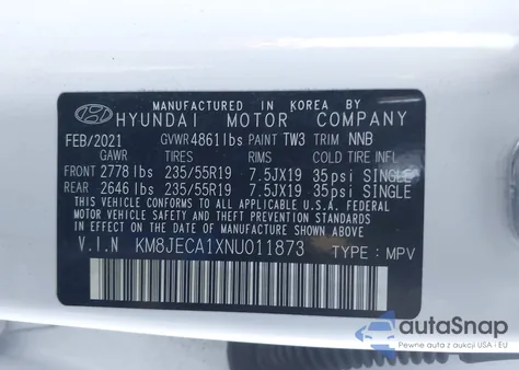 2022 Hyundai Tucson Hybrid Limited из США, поврежденный, VIN KM8JECA1XNU011873